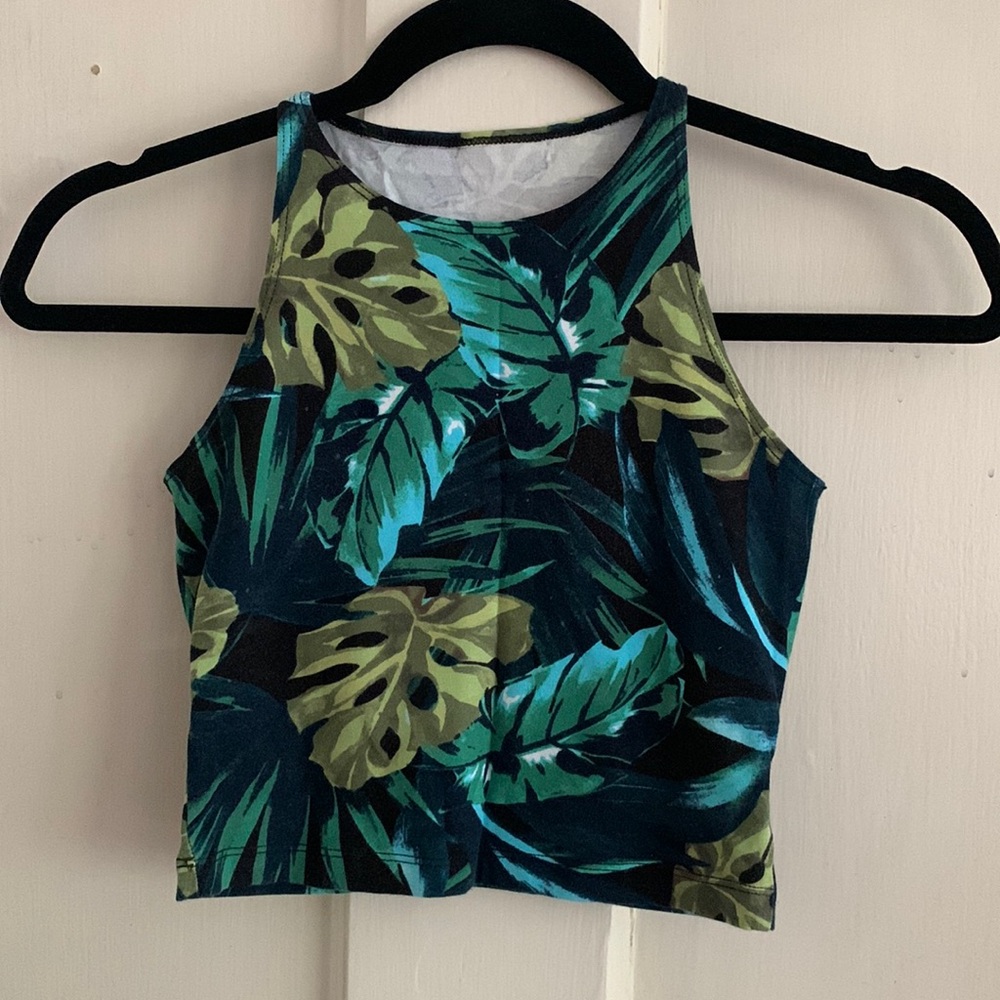 American Apparel leaf print crop top. Size S